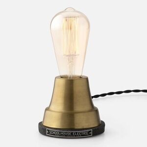 Schoolhouse electric Ion lamp gold with black cloth cord